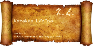 Karakas Léna névjegykártya